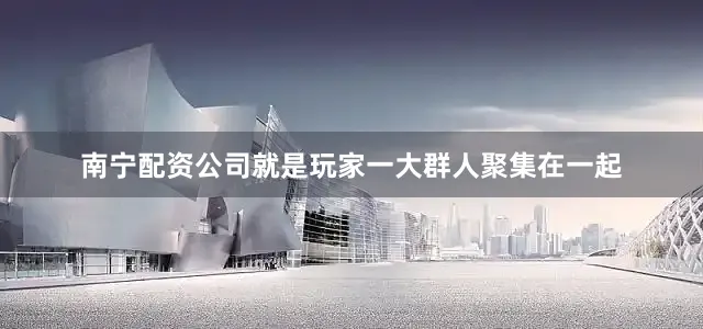 南宁配资公司就是玩家一大群人聚集在一起